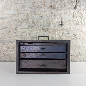 Vintage Enox Steel Engineer’s Tool Box – 3 Drawer Machinist Chest