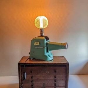 Retro Vintage Zett 66 German Slide Projector Upcycled Into Accent Table Lamp