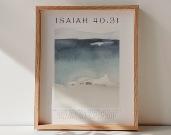 Isaiah 40:31 | Inspirational Bible Verse Wall Art | Gift Ideas | Christian Wall Art