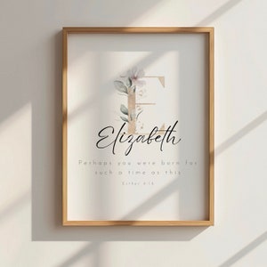 Esther 4:14 | Perhaps You Were Born For Such A Time As This | Personalized Gift | Secret Sister Gift | Personalized Christian Wall Art
