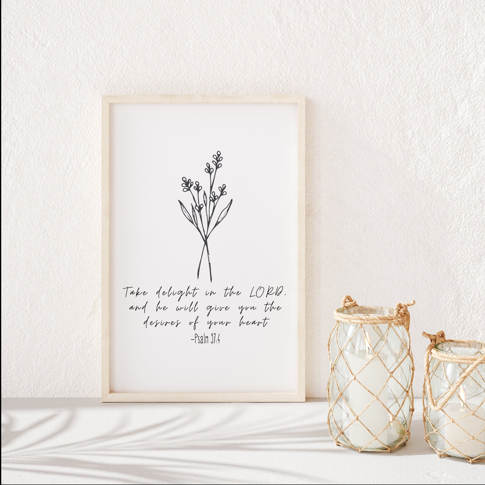 Psalm 37:4 Bible Verse Printable Wall Art - Etsy