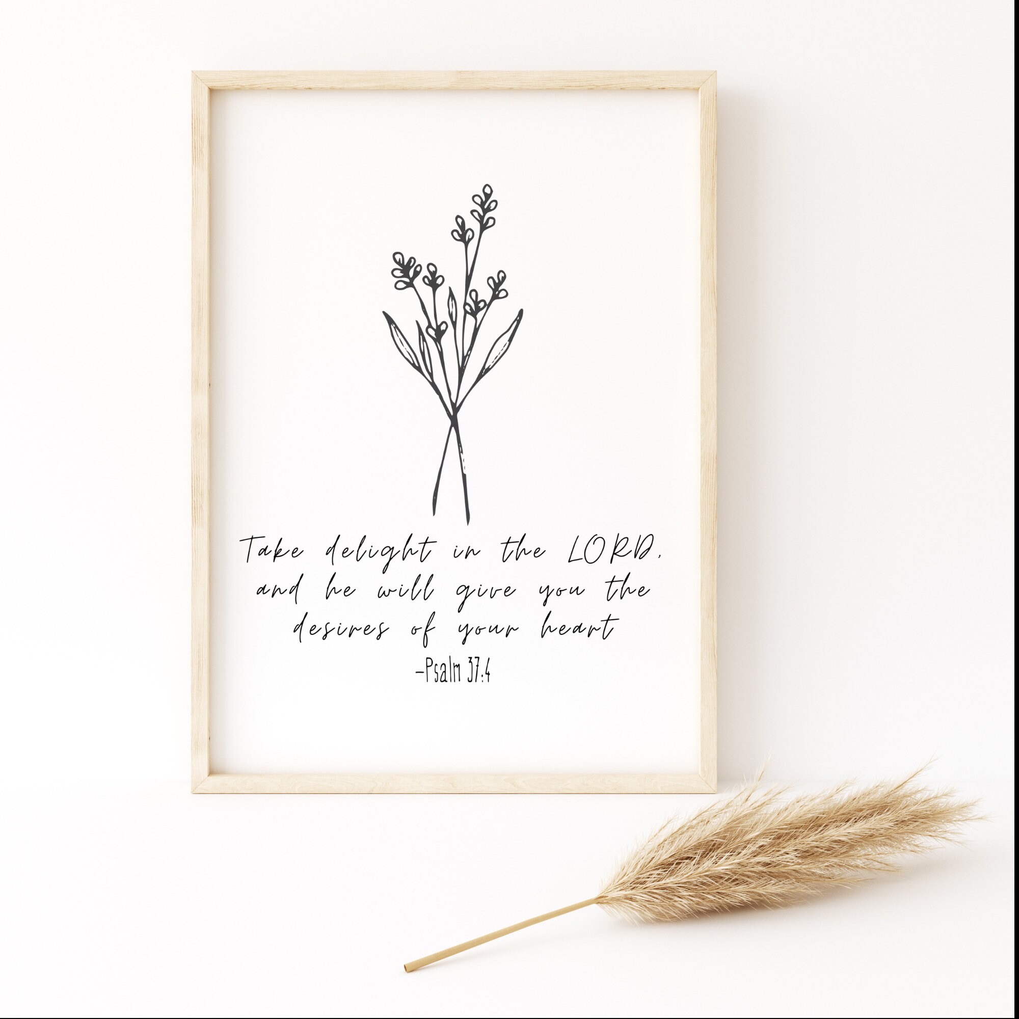 Psalm 37:4 Bible Verse Printable Wall Art - Etsy