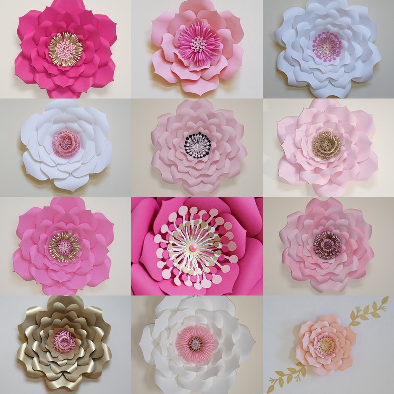 Custom Pink Black Gold Paper Flowers Inspired by Kate Spade Etsy