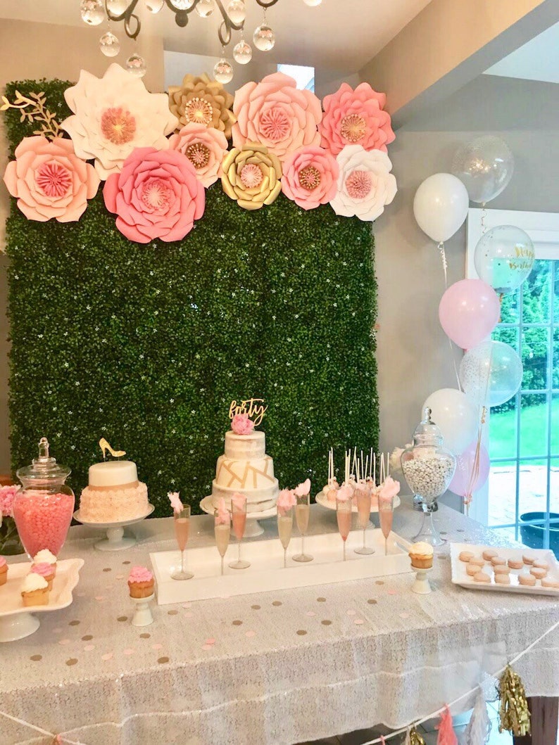 Giant Paper Flowers Set for Birthday Party Bridal Baby Shower Etsy