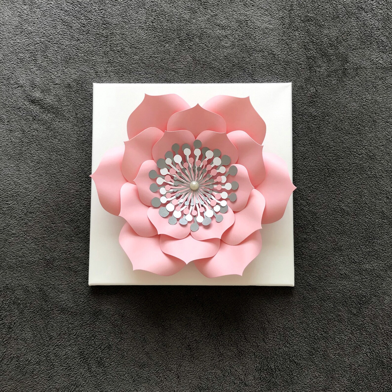 Purple Silver Wall Decor Flower Art 38 Colors Available Etsy