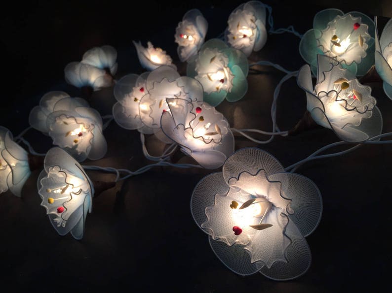 Fairy Lights20 Light Blue Flower Fairy String Light Hanging Etsy