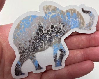 Elephant Sticker, Clear Sticker, Elephant Decal, Elephant, Waterproof Sticker, Laptop Sticker, Water Bottle Sticker, Animal Sticker