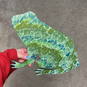 Frog, Frog Painting, Frog Art, Amphibian, Acrylic Pour, Fluid Art, Paint Pour, Wall Decor, Nursery Decor, Frog Lover, Bedroom Decor, Art