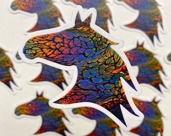 Horse Sticker, Rainbow Horse, Rainbow Horse Sticker, Laptop Sticker, Water Bottle Sticker, 3X3 Sticker, Bumper Sticker, Animal Sticker, Art
