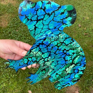 Koala, Koala Bear, Australia, Australian Animal, Australian Wildlife, Acrylic Pour, Fluid Art, Paint Pour, Wall Decor, Bedroom Decor
