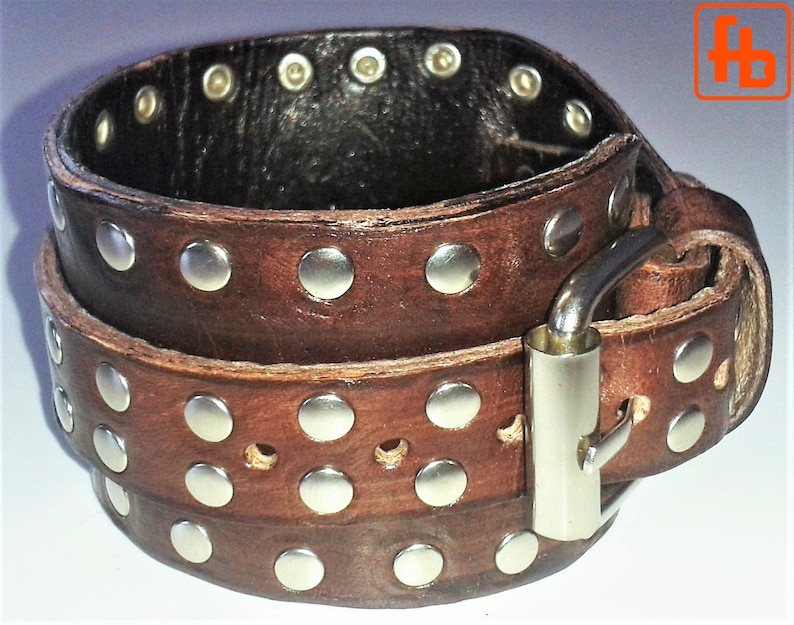 Double Wrap Leather Bracelet Rock /'n/' Roll Chic Leather Bracelet Studded Bracelet Punk Rock Biker Bracelet Buckle Bracelet