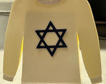 Jewish Star Ugly Sweater Party Favor Boxes | Hanukkah Star of David Treat Boxes | Chanukah Classroom Gift Boxes | Holiday Table Decor