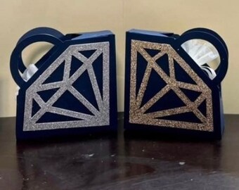 Diamond Party Favors | Geometric Favor Boxes | Elegant Party Treat Boxes | Wedding Baby Shower Birthday Favors | Fillable Candy Boxes
