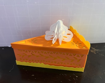 Pumpkin Pie Party Favors | Thanksgiving Papercraft Treat Boxes | Fall Birthday Dessert Favor Boxes | Autumn Wedding Baby Shower Decor