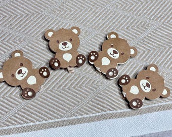 Teddy Bear Clothespin Hair Clip | Cute Bear Hair Accessory for Girls | Handmade Kids Hair Clip | Baby Shower Gift | Woodland
