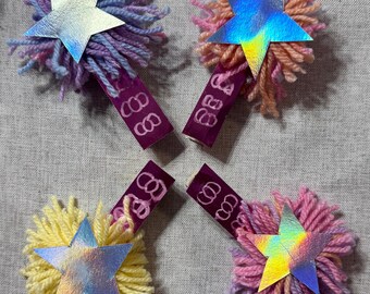 Pom Pom Clothespin Hair Clip | Colorful Pom Pom Hair Accessory | Handmade Girls Hair Clip | Cute Kids Hair Clip | Boutique Style