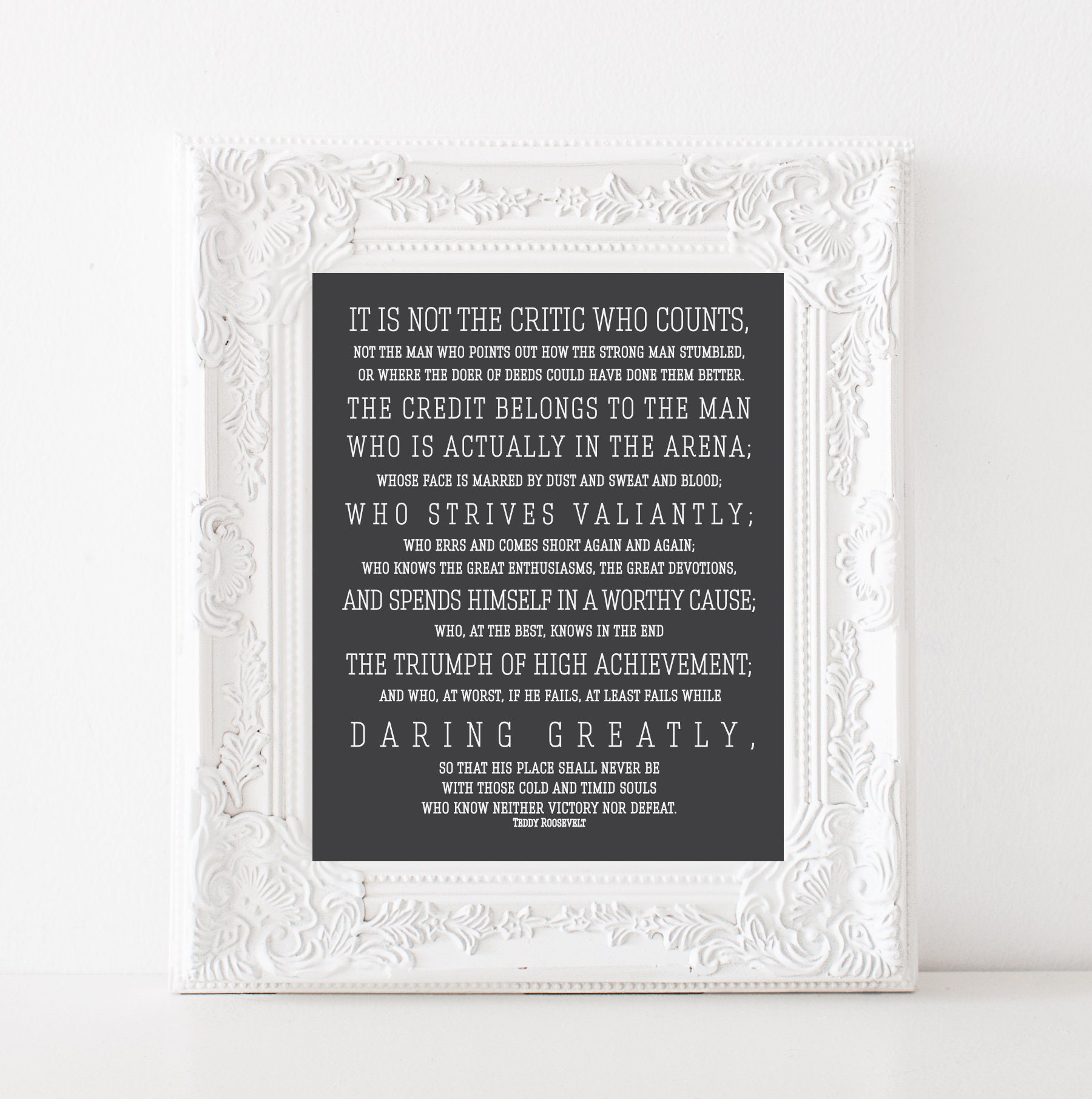The Man in the Arena Printable, Teddy Roosevelt Quote, Father's
