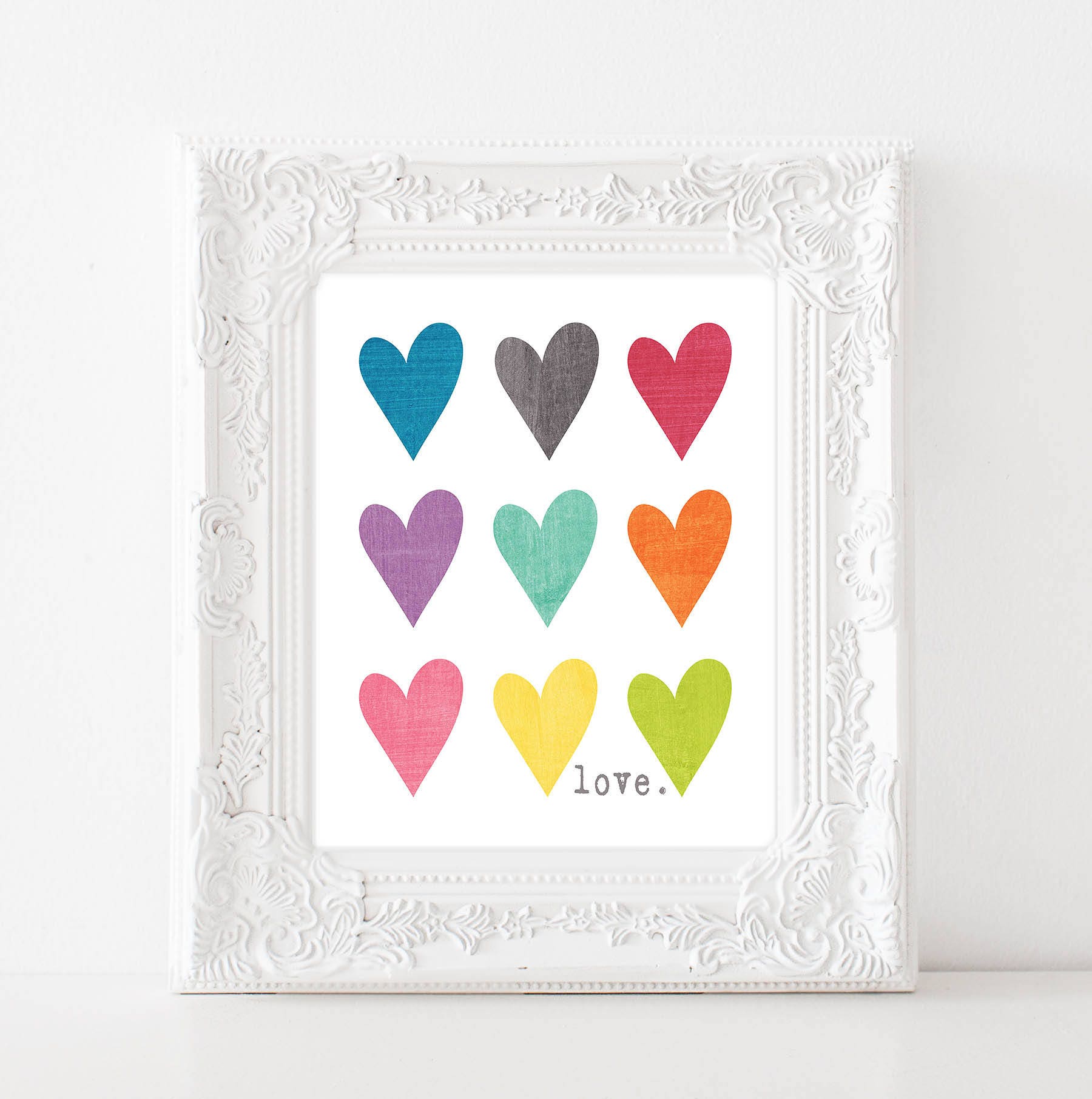 Love Printable Love Wall Art Valentines Day Decor Heart - Etsy