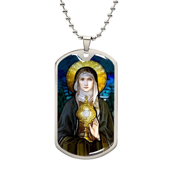 St Clare of Assisi medal Patron Saint of Eye Disease