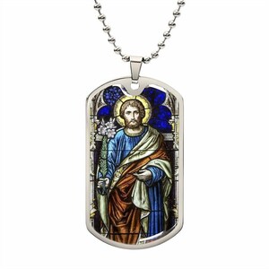 St Joseph The Worker dog tag necklace