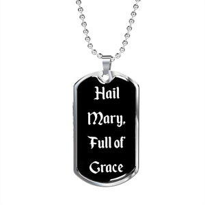 Hail Mary dog tag necklace pendant