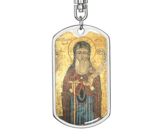 St Anthony Abbot Orthodoxe icoon dog tag sleutelhanger