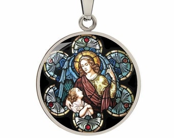 Collier pendentif médaille ange gardien