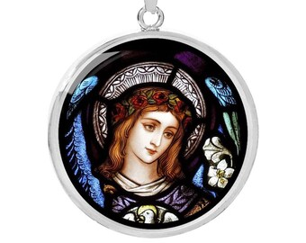Collar con el icono del arcángel San Gabriel, regalo para futuras mamás