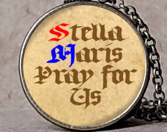 Stella Maris medal pendant necklace or keychain