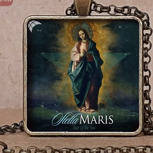 Stella Maris medal pendant necklace or keychain