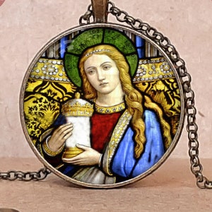 Maria Magdalena Kette, Maria Magdalena Bild, Maria von Magdala, Apostel der Apostel, Patin Geschenk, Patenkind Geschenk, Taufe Geschenk Mädchen