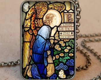 Regalo per aborto spontaneo, Angelo del lutto, Collana con ciondolo o portachiavi con angelo custode, Regalo con angelo custode, Medaglia con angelo, Beati coloro che piangono