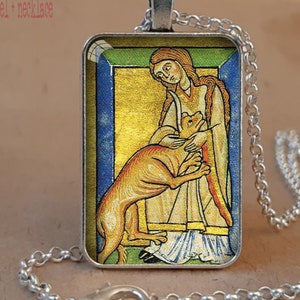 Gift for Margaret, Patroness of Scotland, Saint Margaret of Scotland, Saint Margaret of Wessex, pendant necklace or keychain, Godmother gift