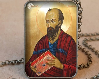 St Paul the Apostle Orthodox icon necklace / medal / keychain, St Paul the Apostle Byzantine icon, St Paul the Apostle Greek Orthodox icon