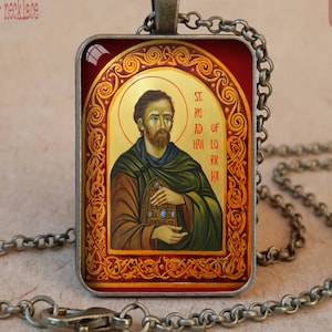 Saint Ruadan Lorrha, St Ruadhan Lorrha, Saint Rowan icon, Saint Rodan icon, Irish Saint gift, Celtic Saint gift, Irish Saint icon jewelry
