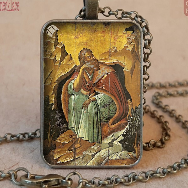 Prophet Elijah Orthodox icon necklace / keychain, Prophet Elijah Byzantine icon, Saint Elias Greek Orthodox icon, Prophet Elijah icon medal