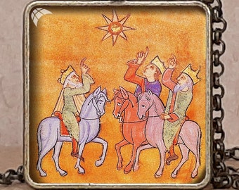 Three Wise Men Gift, Three Kings Gift, Biblical Magi Gift, Adoration of Magi Gift, Nativity Jesus gift, icon pendant necklace or keychain