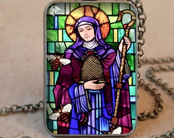 Collar o llavero con colgante de Santa Abigail, Santa Gobnait, Santa Débora, Regalo para apicultor, Patrona de las abejas, Regalo de collar de Santa Abigail