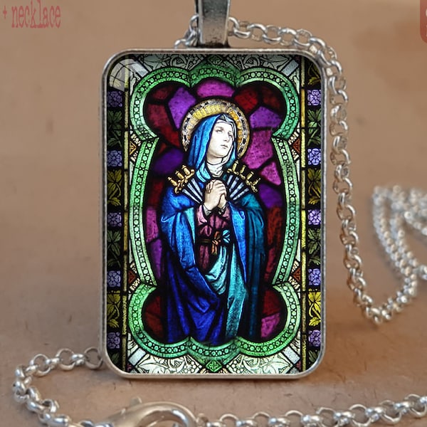 Our Lady of Sorrows, Mother of Sorrows, Our Lady Dolours, Seven Sorrows Mary, Sorrowful Mother, Our Lady of Piety pendant necklace keychain