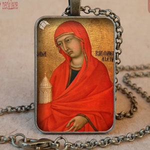 St Mary Magdalene Halskette, Mary Magdalene Anhänger, Maria von Magdala, Patin Geschenk, Patentochter Geschenk, Taufe Geschenk Mädchen, Konfirmation Geschenk