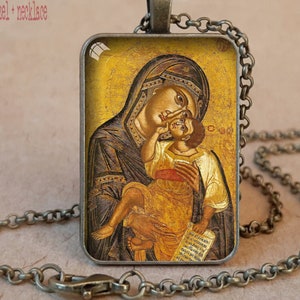 Virgin of Tenderness orthodox icon pendant necklace or keychain, Catholic Gifts for Women, Gifts for Catholic Women, Catholic Jewelry gift