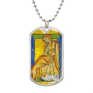 Collar con colgante militar con placa de identificación de Santa Margarita de Escocia