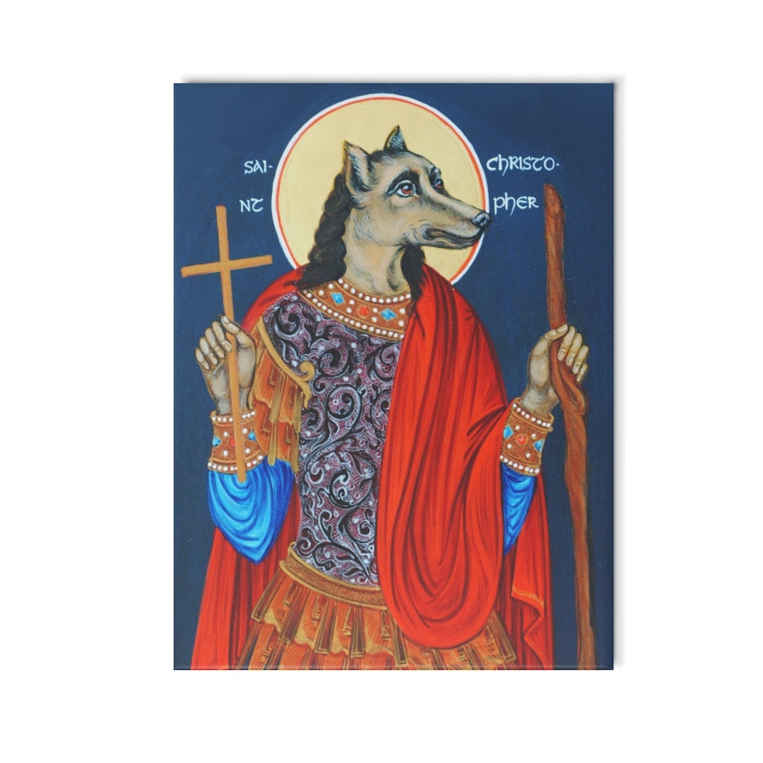 Dog Headed St Christopher Orthodox Icon Ceramic Tile, St Christopher