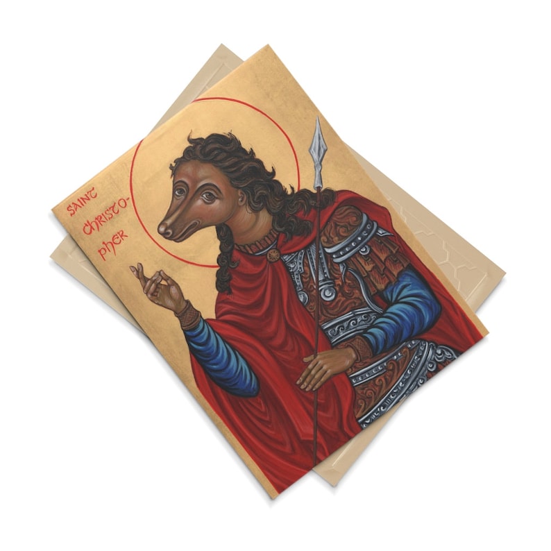 Dog Headed St Christopher Orthodox Icon Ceramic Tile, Patron Saint of ...