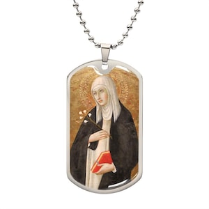 Saint Catherine of Siena Dog Tag military pendant necklace