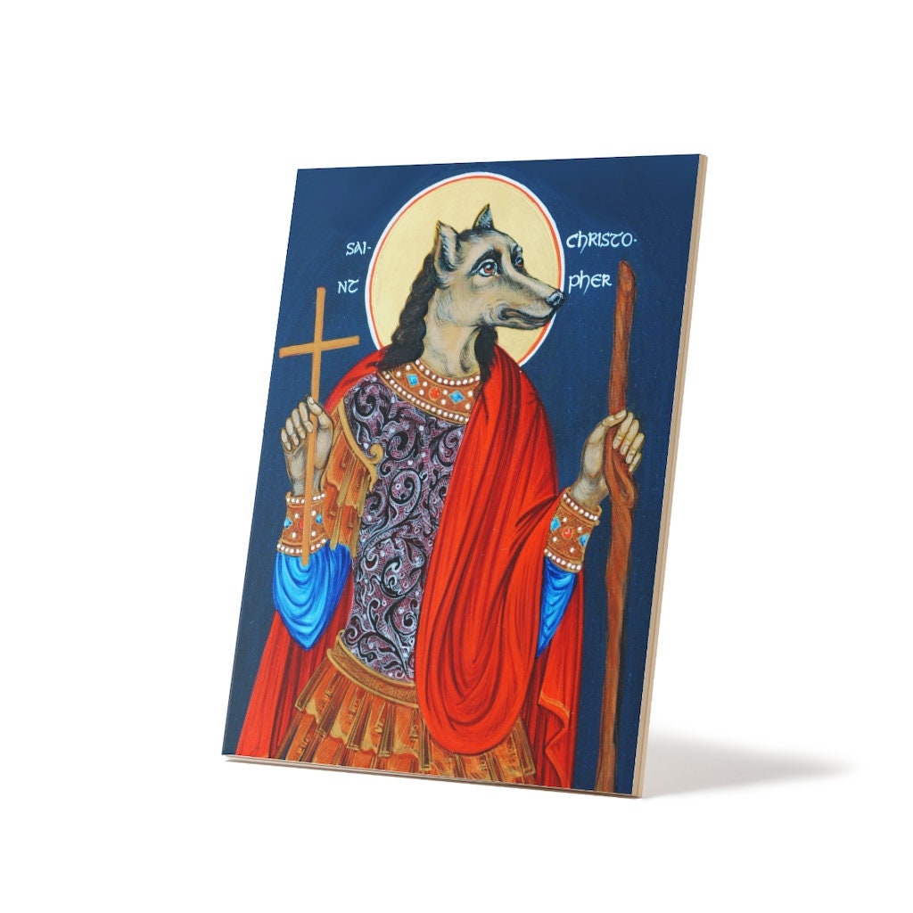 Dog Headed St Christopher Orthodox Icon Ceramic Tile (6x8'') - Patron ...