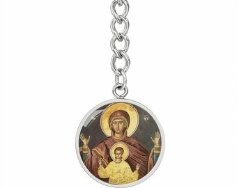 Our Lady of the Sign orthodox icon keychain