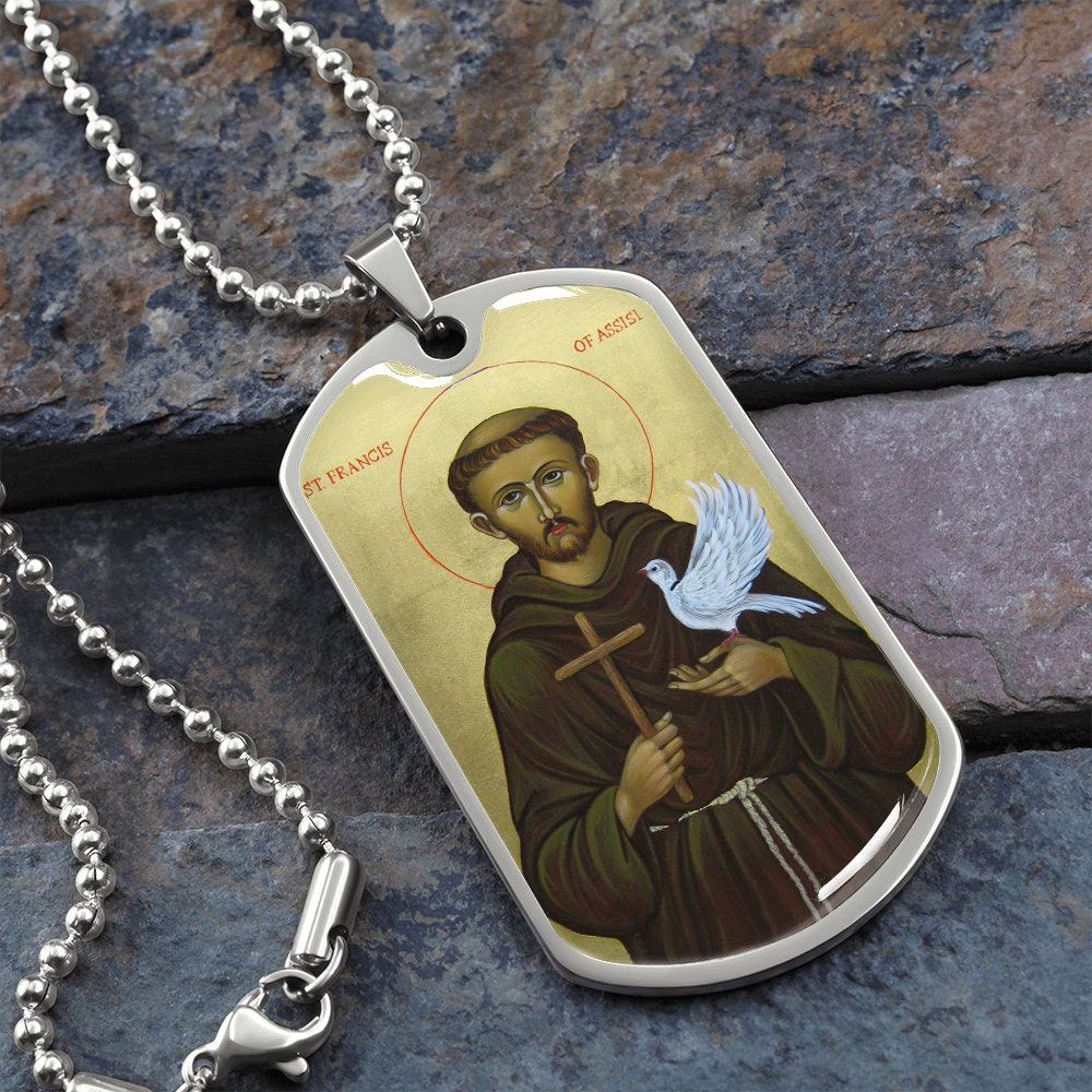 St Francis Necklace St Francis Medal St Francis of Assisi Necklace St  Francis of Assisi Medal Stainless Steel Chain Choice Gift Box - Etsy
