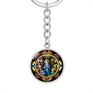 Confirmation gift for boys girls Pentecost Catholic icon keychain
