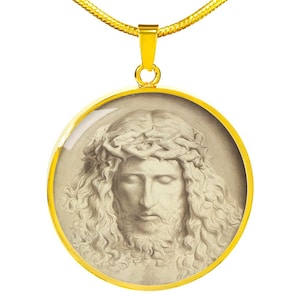 Passion of Jesus drawing necklace pendant